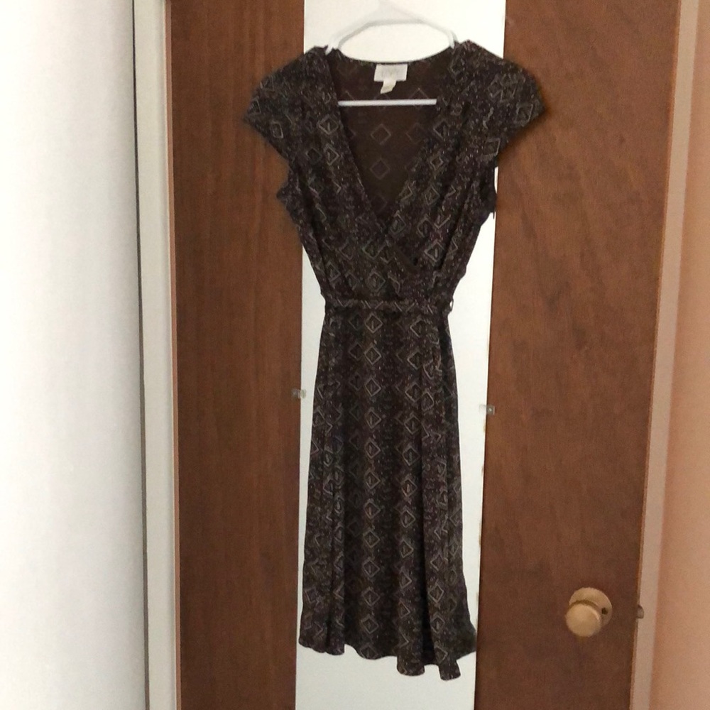 Ann Taylor Loft brown wrap dress, Size 0P